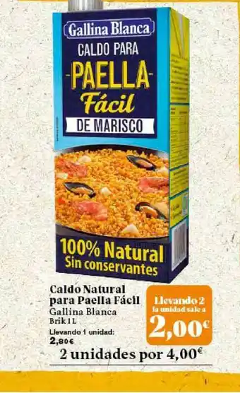 Gadis Caldo Natural Para Paella Fácil Gallina Blanca 1L oferta