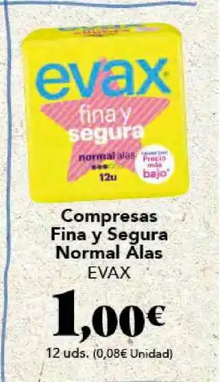 Gadis Compresas Fina Y Segura Normal Alas Evax oferta