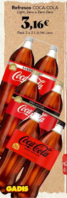 Gadis Refresco Coca-cola pack 2 x 2l oferta