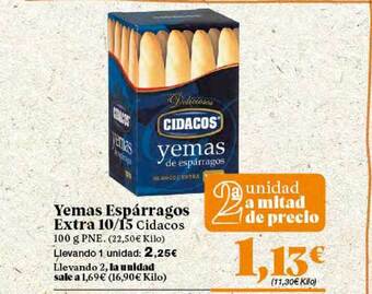 Gadis Yemas Espárragos Extra 10 15 Cidacos oferta