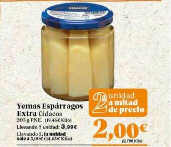 Gadis Yemas Espárragos Extra Cidacos oferta