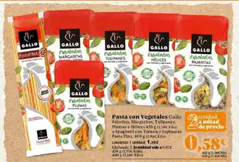 Gadis Pasta Con Vegetales Gallo oferta
