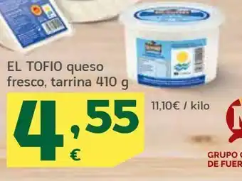 HiperDino El tofio queso fresco, tarrina oferta