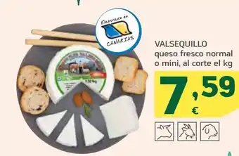 HiperDino Valsequillo queso fresco normal o mini, al corte oferta