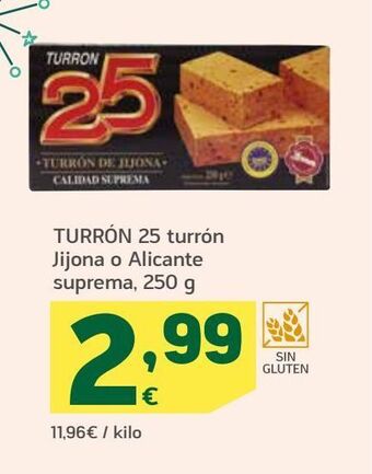 HiperDino Turrón 25 turrón jijona o alicante suprema oferta