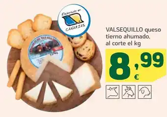 HiperDino Valsequillo queso tierno ahumado, al corte oferta