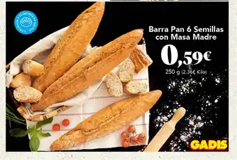 Gadis Barra Pan 6 Semillas Con Masa Madre 250g oferta