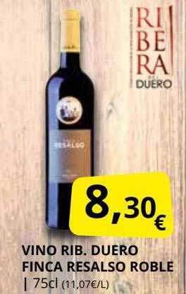 Supermercados MAS Vino rib. duero finca resalso roble oferta