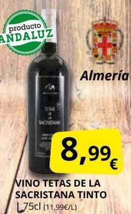 Supermercados MAS Vino tetas de la sacristana tinto oferta