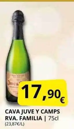 Supermercados MAS Cava juve y camps rva. familia oferta