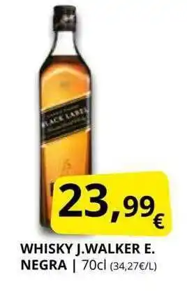Supermercados MAS Whisky j. walker e. negra oferta