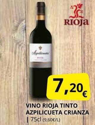 Supermercados MAS Vino rioja tinto azpilicueta crianza oferta