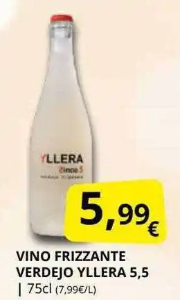 Vino frizzante verdejo yllera 5.5
