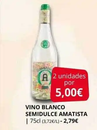 Supermercados MAS Vino blanco semidulce amatista oferta