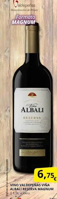 Supermercados MAS Vino valdepeñas viña albali reserva magnum oferta
