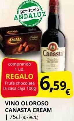 Supermercados MAS Vino oloroso canasta cream oferta