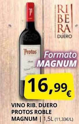 Supermercados MAS Vino rib. duero protos roble magnum oferta