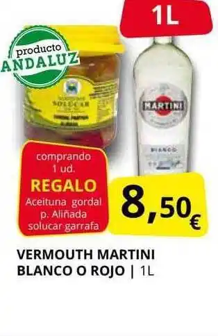 Supermercados MAS Vermouth martini blanco o rojo oferta