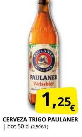 Supermercados MAS Cerveza trigo paulaner oferta