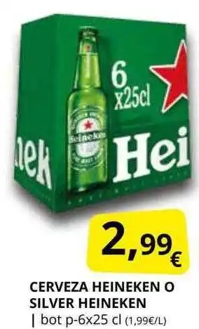 Supermercados MAS Cerveza heineken o silver heineken oferta