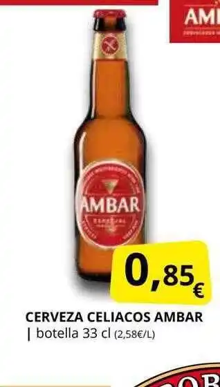 Supermercados MAS Cerveza celiacos ambar oferta