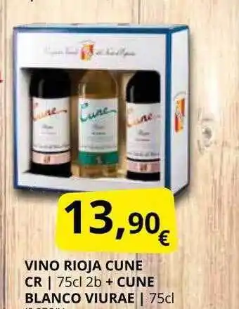 Supermercados MAS Vino rioja cune cr + cune blanco viurae oferta