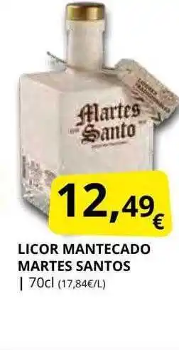 Supermercados MAS Licor mantecado martes santos oferta