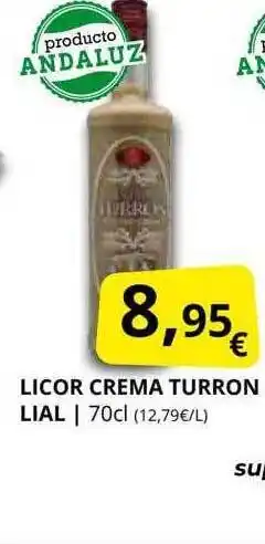Supermercados MAS Licor crema turron lial oferta