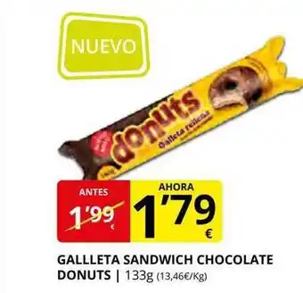 Supermercados MAS Galleta sandwich chocolate donuts oferta