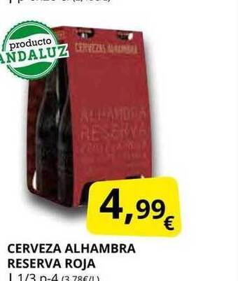 Supermercados MAS Cerveza alhambra reserva roja oferta