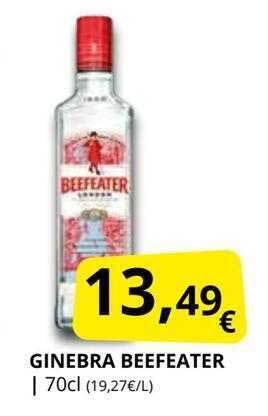 Supermercados MAS Ginebra beefeater oferta