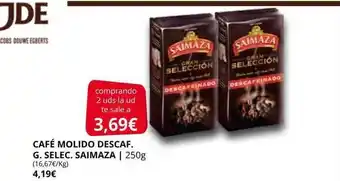 Supermercados MAS Café molido descaf. g. selec. saimaza oferta