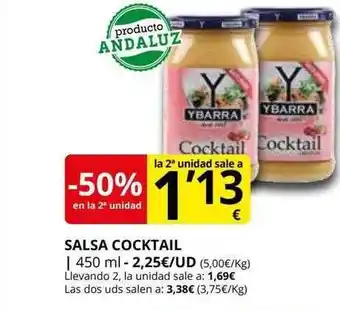 Supermercados MAS -50% en la 2a unidad salsa cocktail oferta