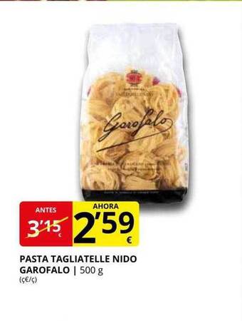 Supermercados MAS Pasta tagliatelle nido garofalo oferta