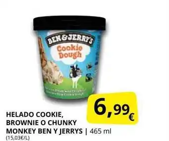 Supermercados MAS Helado cookie, brownie o chunky monkey ben y jerrys oferta