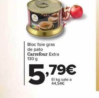 Carrefour Bloc foie gras de pato carrefour extra oferta