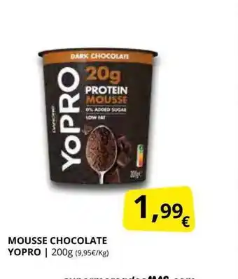 Supermercados MAS Mousse chocolate yopro oferta