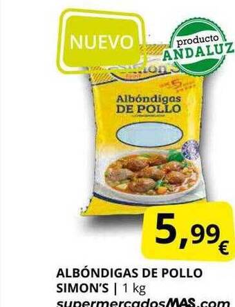 Supermercados MAS Albóndigas de pollo simon's oferta