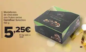 Carrefour Medallones de chocolate con frutos secos carrefour selection oferta