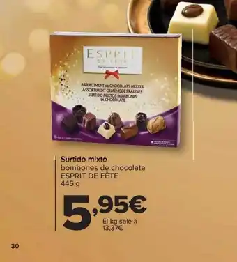 Carrefour Surtido mixto bombones de chocolate esprit de fête oferta