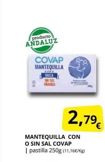 Supermercados MAS Mantequilla con o sin sal covap oferta