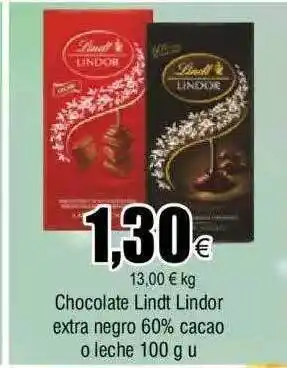 FROIZ Chocolate lindt lindor extra negro 60% cacao o leche oferta