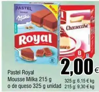 FROIZ Pastel royal mousse milka o de queso oferta