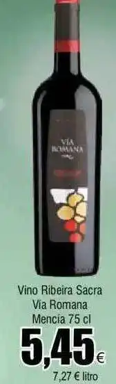 FROIZ Vino ribeira sacra via romana mencia oferta