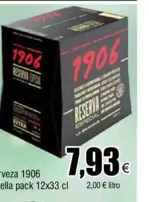 FROIZ Cerveza 1906 estrella pack 12x33cl oferta