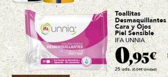 Gadis Toallitas desmaquillantes cara y ojos piel sensible ifa unnia oferta