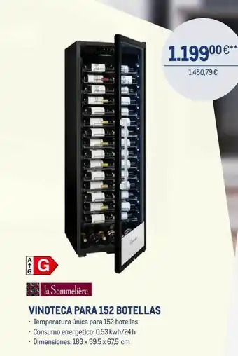 Makro Vinoteca para 152 botellas la sommelière oferta