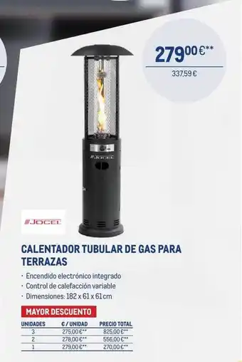Makro Calentador tubular de gas para terrazas jocel oferta