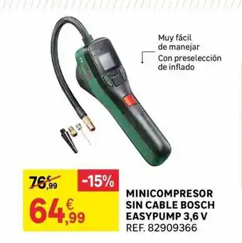 Leroy Merlin Minicompresor sin cable bosch eaypump 3.6v oferta