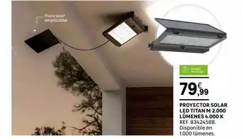 Leroy Merlin Proyector solar led titan m 2.000 lúmenes 4.000 k oferta